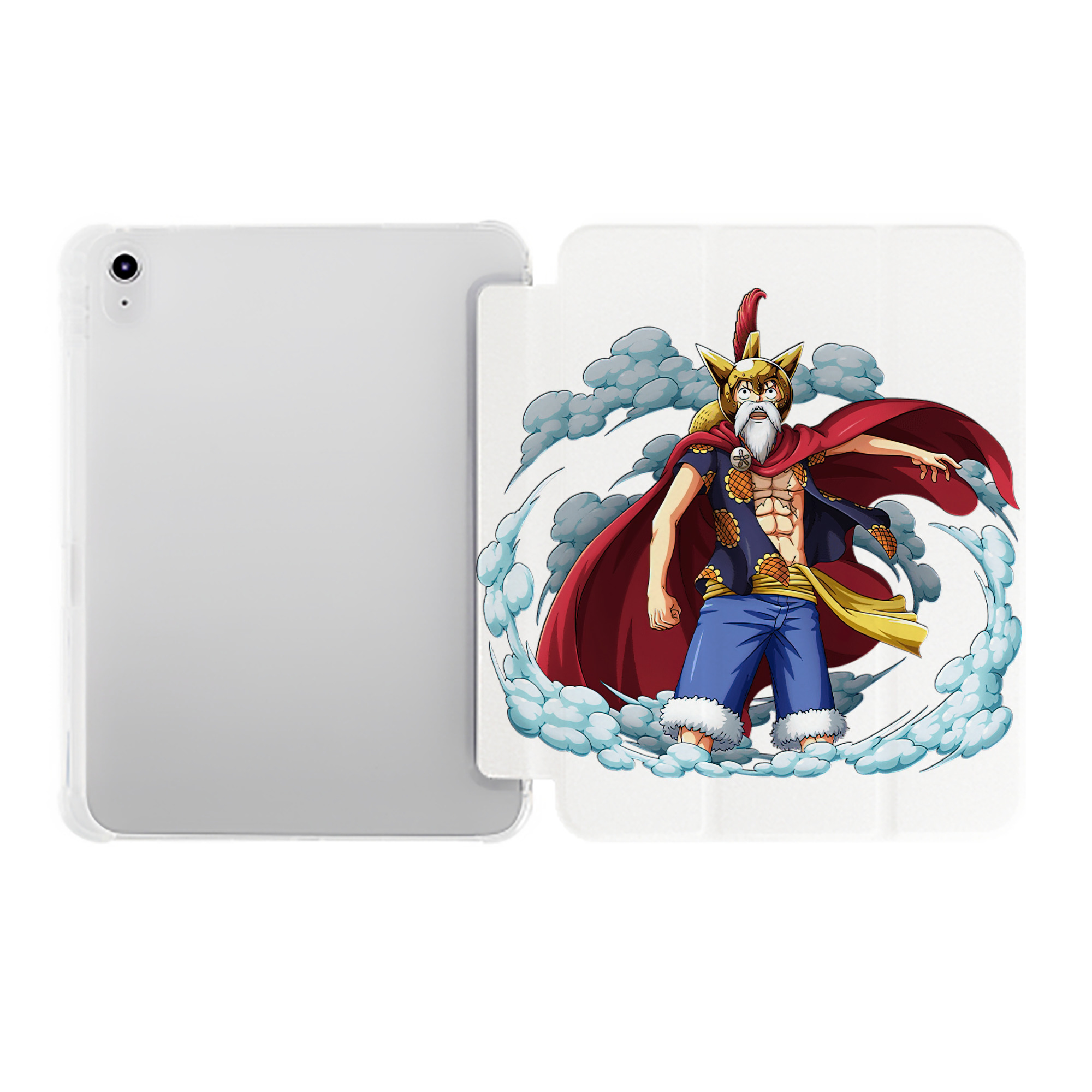 （画像用） ワンピース モンキー・D・ルフィ ONE PIECE Monkey D. Luffy IPad ケース ペン収納付き 三つ折りスタンド PUレザー×シリコン 対応機種9.5/10.5/10.9インチ